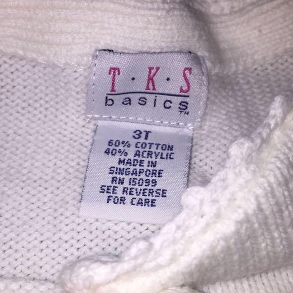 TKS Basics button up white sweater 3T - Picture 3 of 4